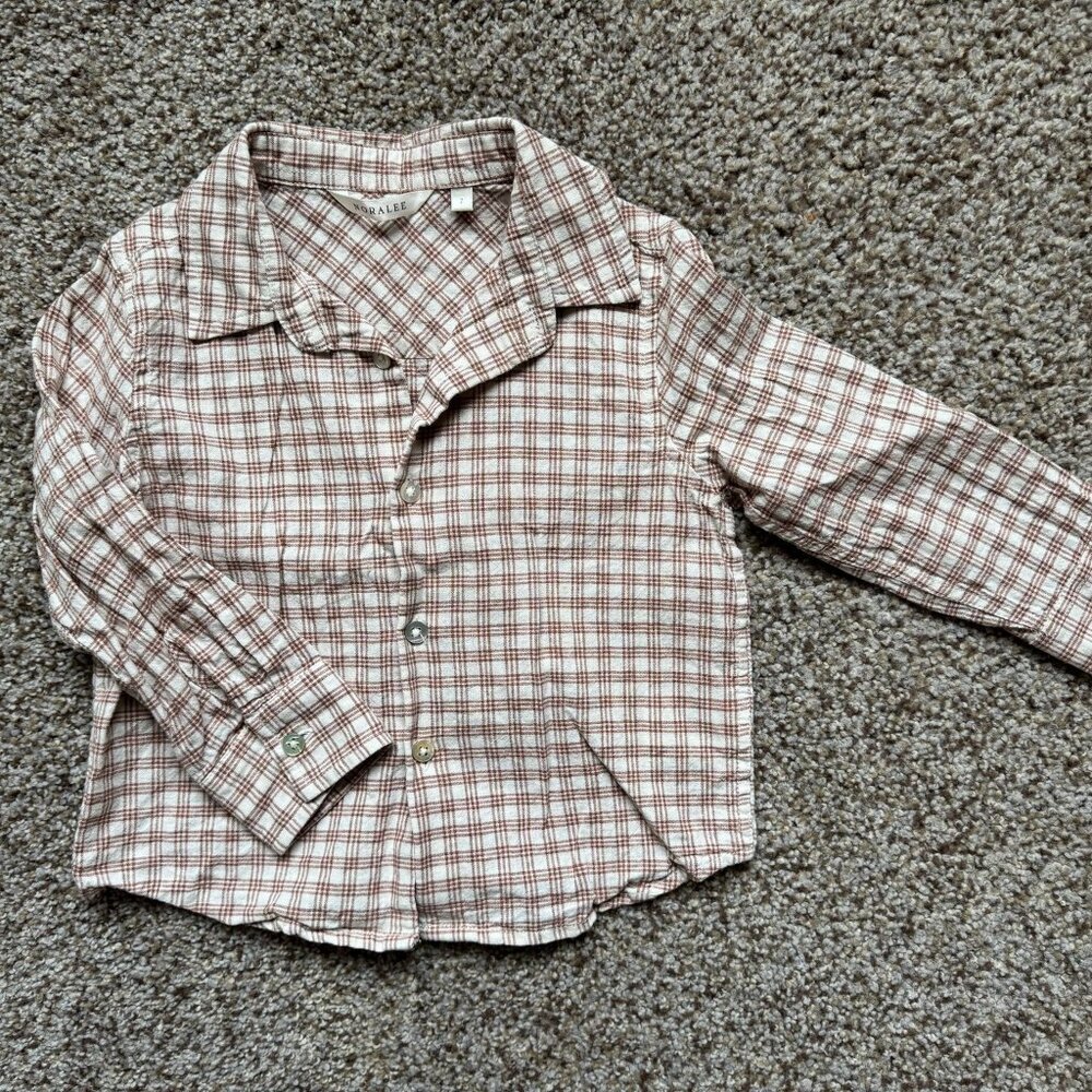 2yr Noralee linen-cotton blend button up